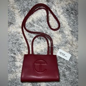 NWT oxblood telfar small shopping bag